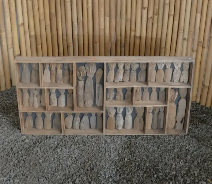Product image 1 of the product “Wall Art - Human Tribe, made from recycelt wood. 60 x 120 cm ”